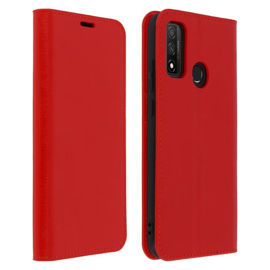 Etui Folio Prawdziwa Skóra Huawei P Smart 2020 z miejscem na kartę Podstawka wideo Czerwone Avizar