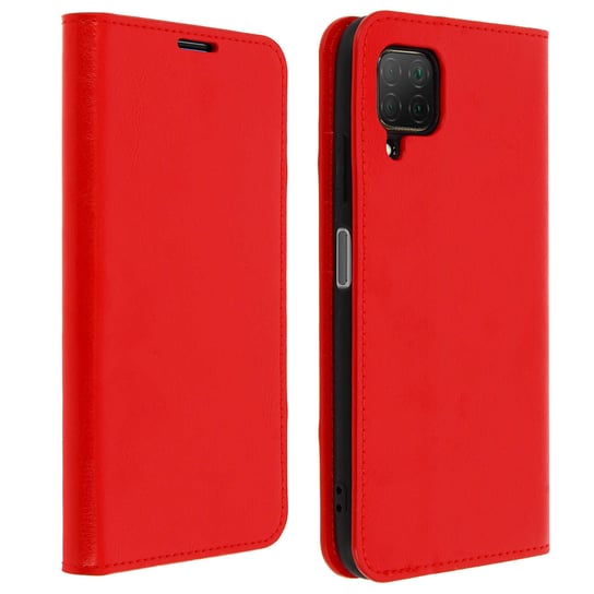 Etui Folio Prawdziwa Skóra Huawei P40 Lite z uchwytem na kartę Podstawka wideo Czerwone Avizar
