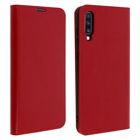 Etui Folio Prawdziwa Skóra Samsung Galaxy A70 z miejscem na kartę Podstawka wideo Czerwone Avizar