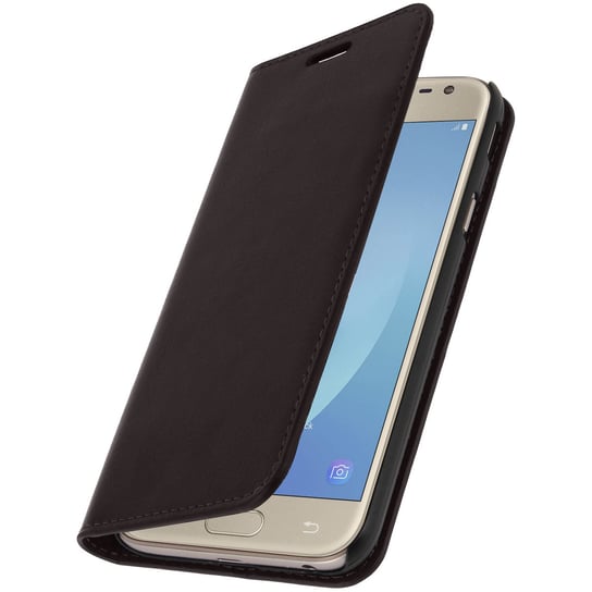 Etui Folio Prawdziwa Skóra Samsung Galaxy J3 2017 Etui z miejscem na kartę Podstawka wideo Brązowe Avizar