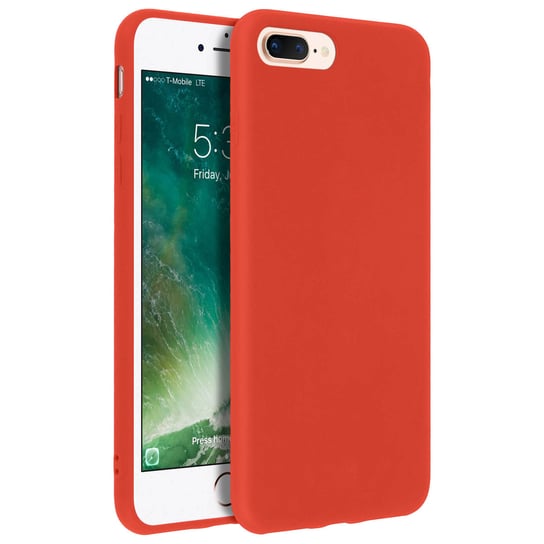 Etui Forcell do iPhone 7 Plus, 8 Plus, miękkie w dotyku etui, silikonowe etui – czerwone Forcell
