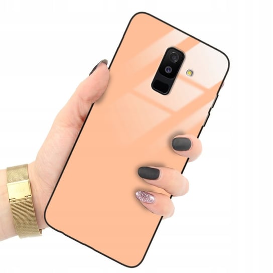 Etui GLASS do SAMSUNG A6 PLUS 2018 Brzoskwiniowy Beżowy KOLOR ROKU Peach Funnycase