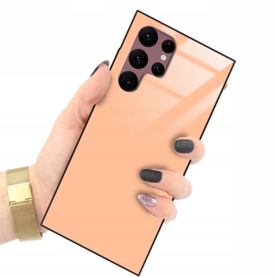 Etui GLASS do SAMSUNG S22 ULTRA Brzoskwiniowy Beżowy KOLOR ROKU Peach Fuzz Funnycase