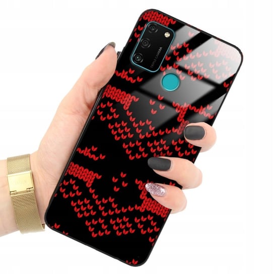 Etui Glass HUAWEI HONOR 9A Świąteczne Zimowe Mikołaj Śnieg Red Wiele Wzorów Funnycase