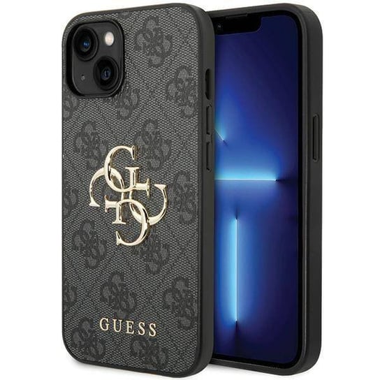 Etui Guess 4G Big Metal Logo na iPhone 15 Plus - szare GUESS