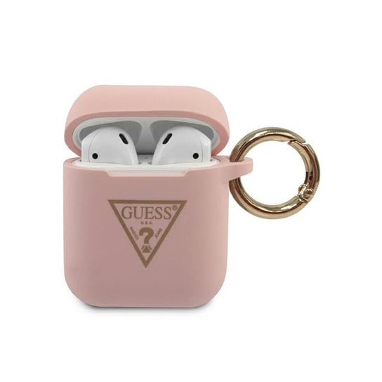 Etui Guess GUACA2LSTLPI Apple AirPods cover różowy/pink Silicone Triangle Logo GUESS