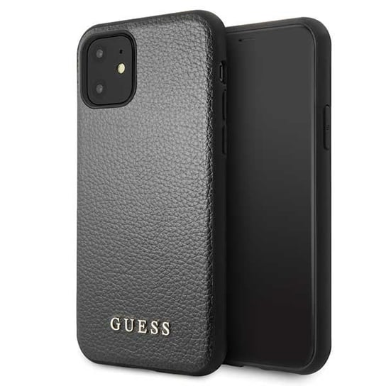Etui Guess GUHCN61IGLBK, iPhone 11, czarny/black hard case Iridescent GUESS