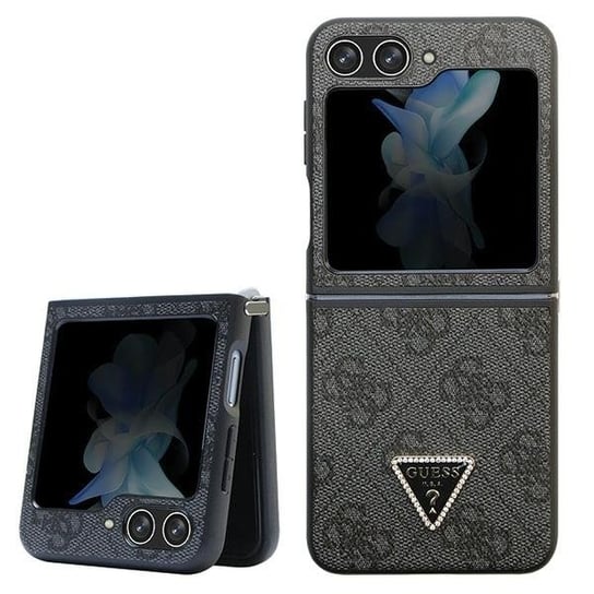 Etui Guess GUHCZF5P4TDPK F731 Z Flip5 czarny/black hardcase Leather 4G Diamond Triangle GUESS