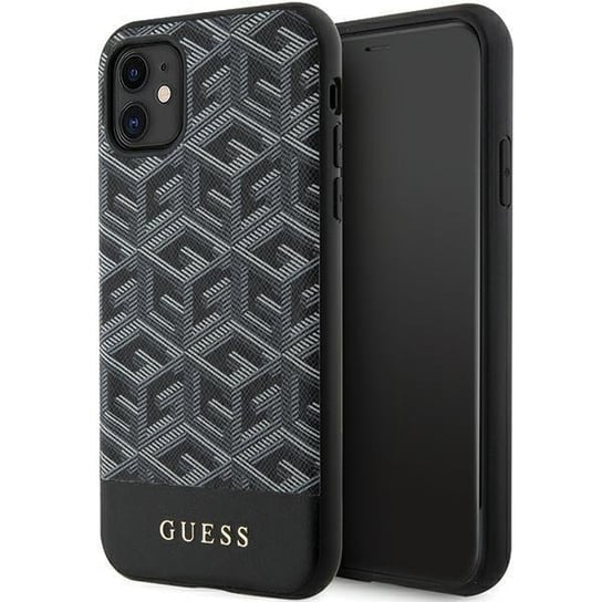 Etui Guess iPhone 11 / Xr 6.1" czarny/black hardcase GCube Stripes MagSafe GUESS