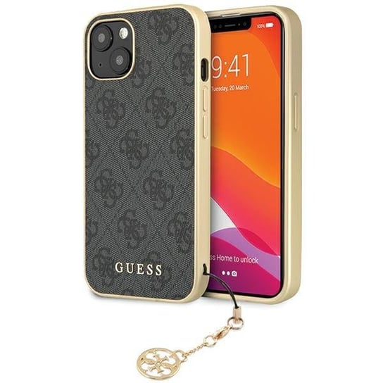 Etui Guess iPhone 14 6.1" szary/grey hardcase 4G Charms Collection GUESS