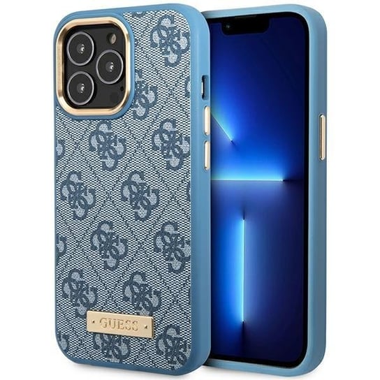 Etui Guess iPhone 14 Pro Max 6,7" niebieski/blue hard case 4G Magsafe GUESS