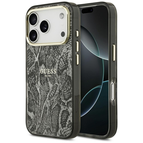 Etui Guess Python Pattern MagSafe do iPhone 17 Pro czarny GUESS