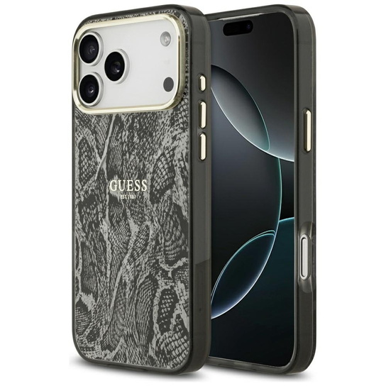 Etui Guess Python Pattern MagSafe do iPhone 17 Pro Max czarny GUESS