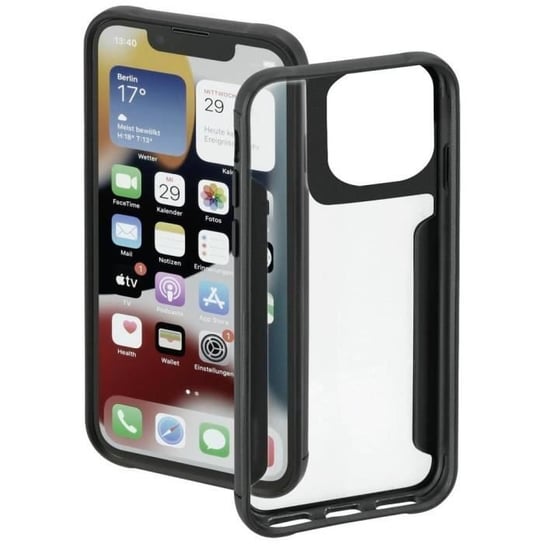 Etui Hama Metallic Frame do Apple iPhone 14 Pro przezroczyste, czarne Hama