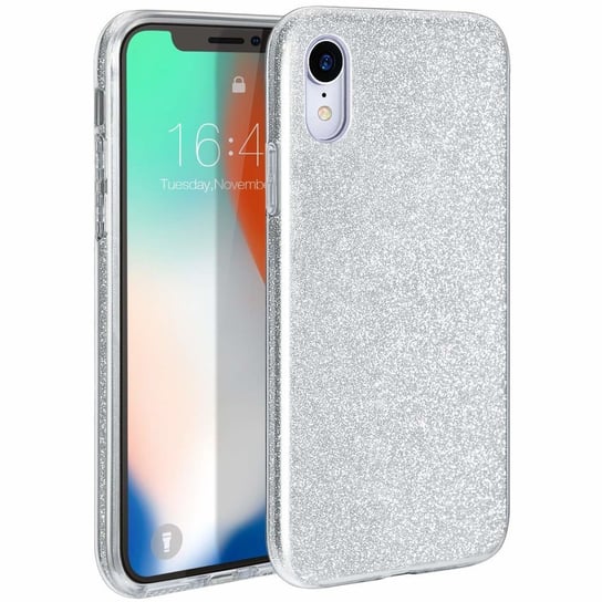 Etui Huawei P30 Lite Brokat Glitter Srebrny Inna marka