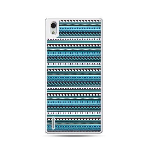 Etui, Huawei P7, niebieski wzorek poziomy EtuiStudio