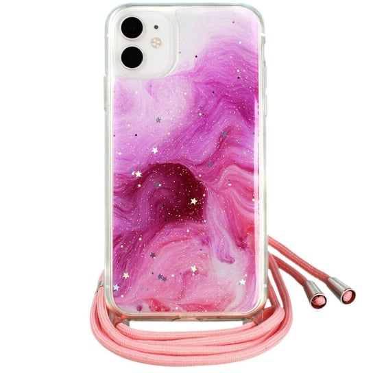 Etui Iphone 11 Pro Rope Sznurek Glitter Case Różowe Inna marka
