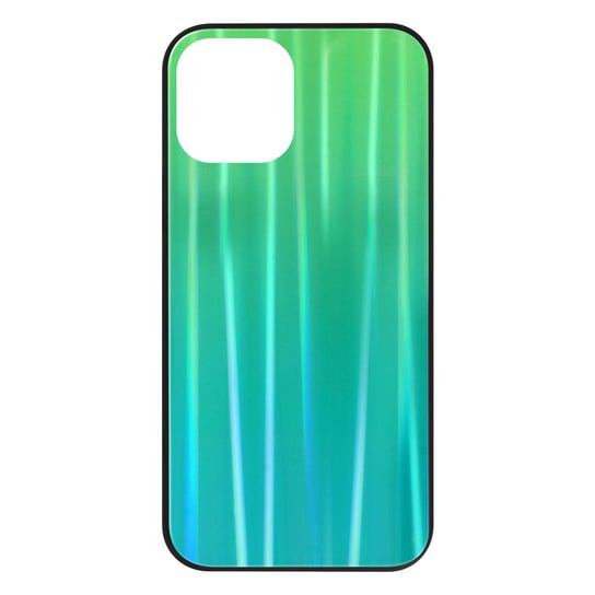 Etui IPhone 12 i 12 Pro Bi-materiał Holograficzny Błyszczący Cienki zielony Avizar