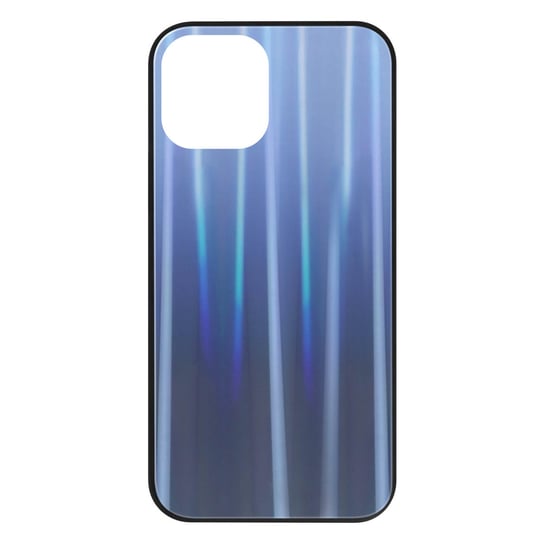 Etui IPhone 12 i 12 Pro Dwumateriałowe Holograficzne Błyszczące Cienkie ciemnoniebieskie Avizar