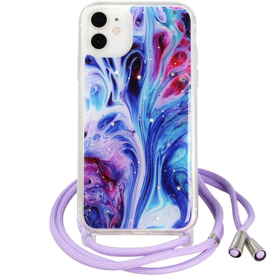 Etui Iphone 12 Mini Rope Sznurek Glitter Case Niebieskie Inna marka