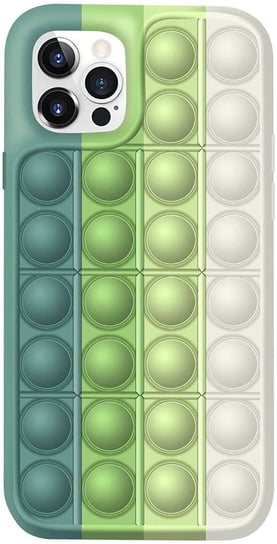 Etui Iphone 12 Pro Max Bąbelkowe Elastyczne Push Bubble Case Zielono-Białe Inna marka