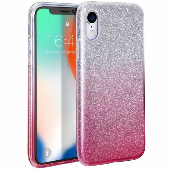 Etui Iphone 13 Mini Brokat Glitter Srebrno-Różowe Inna marka