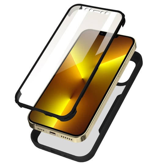 Etui iPhone 13 Pro Max Plexiglas Tył i polimerowy przód Wzmocnione rogi czarne Avizar