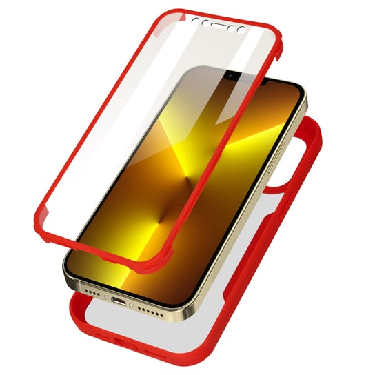Etui Iphone 13 Pro Max Plexiglas Tył I Polimerowy Przód Wzmocnione Rogi Czerwone Avizar