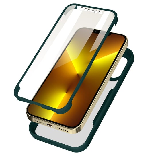 Etui iPhone 13 Pro Max Plexiglas Tył i polimerowy przód Wzmocnione rogi zielone Avizar