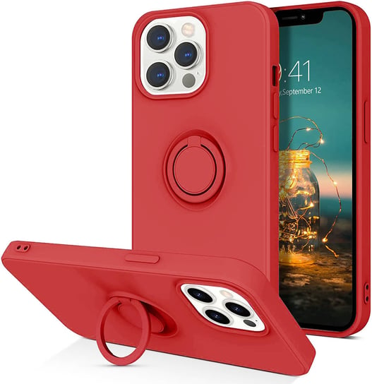 Etui Iphone 13 Pro Max Silikonowe Ring Pierścień Magnetyczny Silicone Ring Czerwone Inna marka