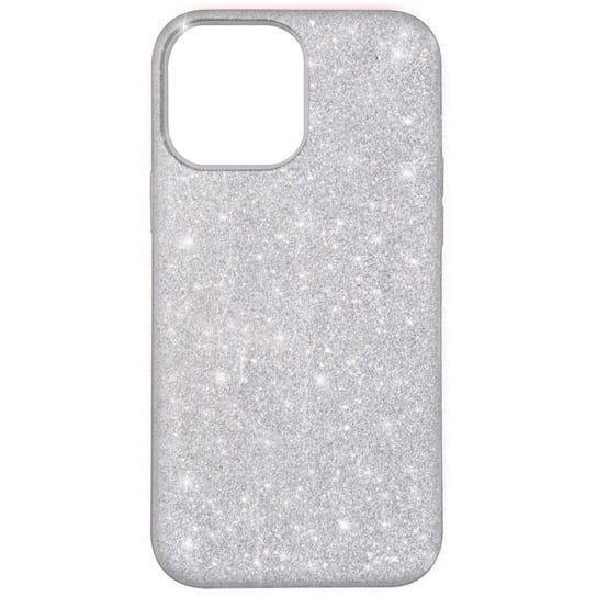 Etui iPhone 13 Pro Max Zdejmowane Glitter Silikonowe Półsztywne srebrne Avizar