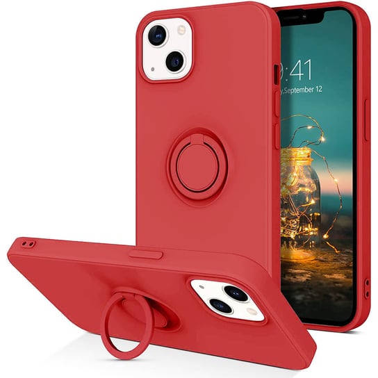 Etui Iphone 13 Silikonowe Ring Pierścień Magnetyczny Silicone Ring Czerwone Inna marka