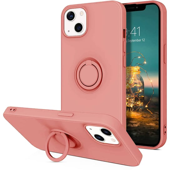 Etui Iphone 13 Silikonowe Ring Pierścień Magnetyczny Silicone Ring Różowe Inna marka