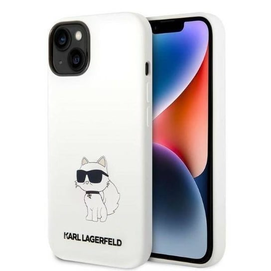 Etui IPHONE 14 Karl Lagerfeld Hardcase Silicone Choupette (KLHCP14SSNCHBCH) białe Karl Lagerfeld