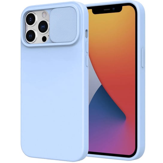 Etui IPHONE 14 PLUS Silikonowe z Osłoną na Aparat Nexeri Silicone Lens jasnoniebieskie Nexeri