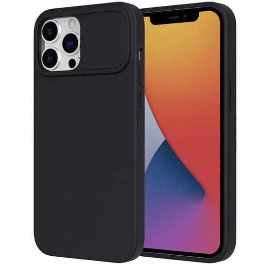 Etui iPhone 14 PLUS Silikonowe z Osłoną na Aparat Silicone Lens czarne Bestphone