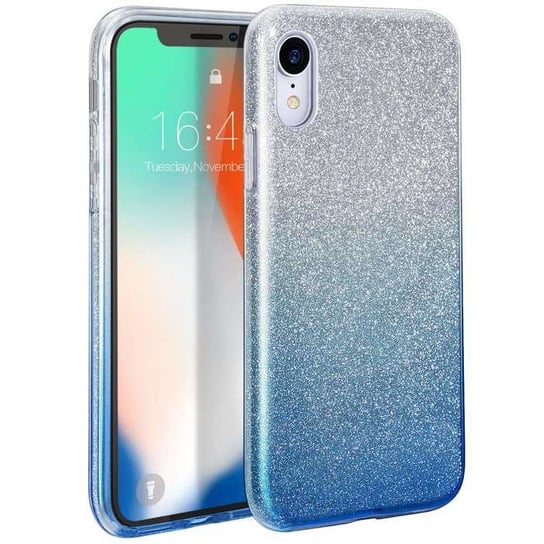 Etui Iphone 14 Pro Brokat Glitter Srebrno-Niebieskie Nexeri