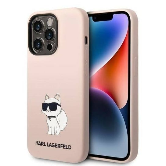 Etui IPHONE 14 PRO MAX Karl Lagerfeld Hardcase Silicone Choupette (KLHCP14XSNCHBCP) różowe Karl Lagerfeld
