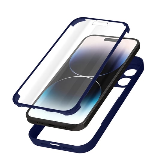 Etui iPhone 14 Pro Max Odporny na wstrząsy tył z pleksiglasu i polimerowy przód w kolorze niebieskim Avizar