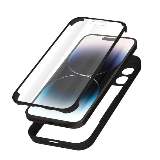 Etui iPhone 14 Pro Max Tył z pleksiglasu i przód z polimeru Czarny kontur Avizar