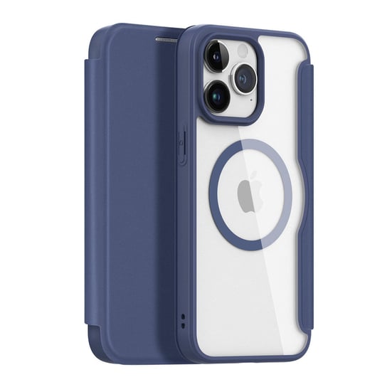 Etui iPhone 15 Pro Max magnetyczny pokrowiec MagSafe z klapką Dux Ducis Skin X Pro - niebieski Dux Ducis