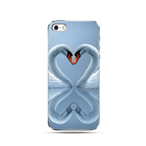 Etui, iPhone 4s, 4, łabędzie serce, dwa serca EtuiStudio