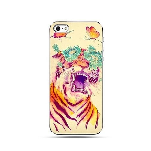 Etui, iPhone 4s, 4, tygrys z motylami EtuiStudio