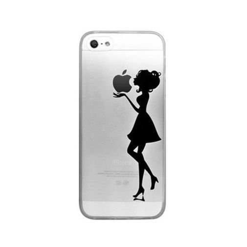 Etui, iPhone 5,  5s ultra slim, silikonowe, z nadrukiem kobieta EtuiStudio