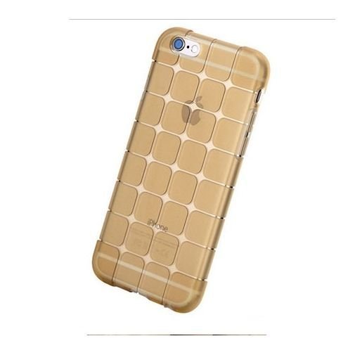Etui, iPhone 6, 6s Cube Protect, silikonowe, przezroczysty, złoty EtuiStudio