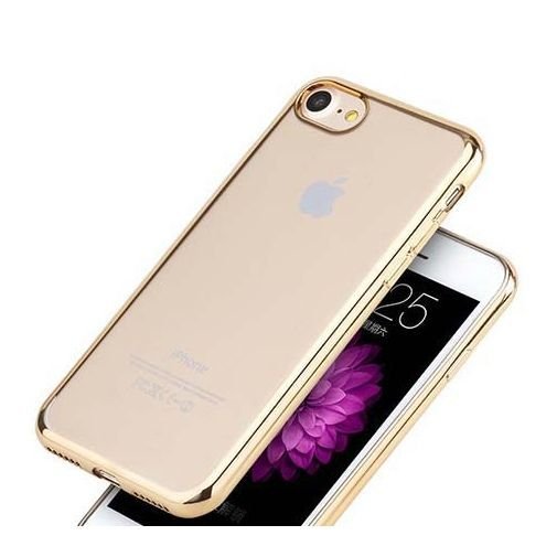 Etui, iPhone SE 2020, silikonowe, SLIM, złoty EtuiStudio
