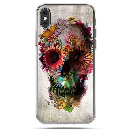 Etui, iPhone X, czaszka z kwiatami EtuiStudio