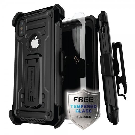Etui, Iron Armor 2 iPhone XS 5.8, czarny + Szkło Ghostek