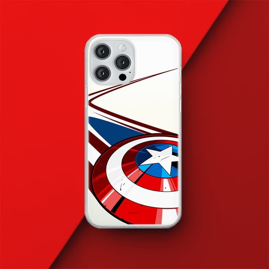 Etui Kapitan Ameryka 008 Marvel Nadruk częściowy Przeźroczysty Producent: Samsung, Model: S23 Inna marka