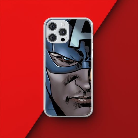 Etui Kapitan Ameryka 020 Marvel Nadruk pełny Niebieski Producent: Samsung, Model: A40 Inna marka